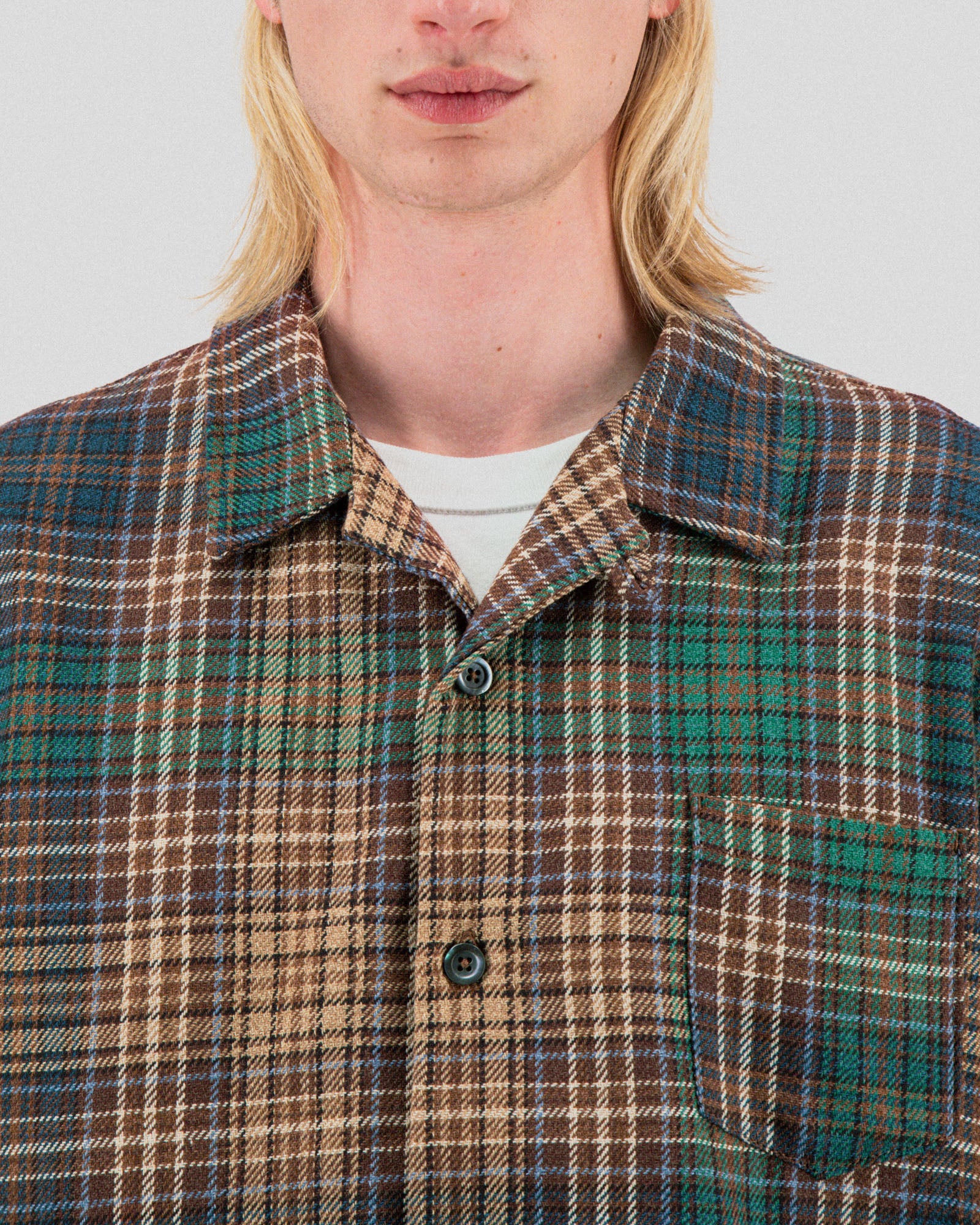 Cocktail Shirt - Japanese Twill Check - Brown - Image 4