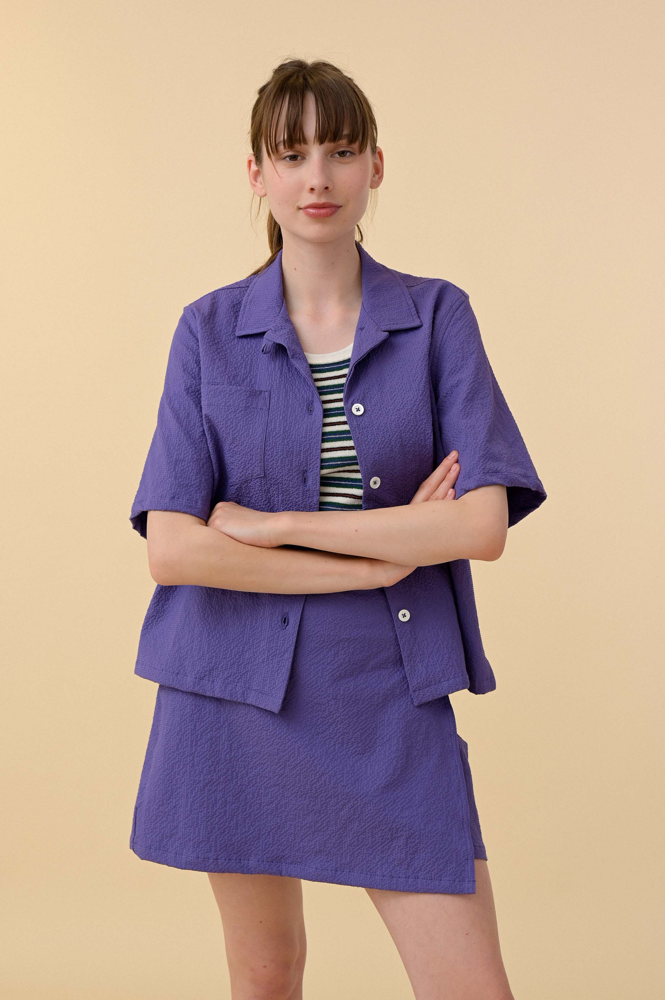 Cocktails For The Girls Please Shirt - Purple Seersucker (Women) - Image 6