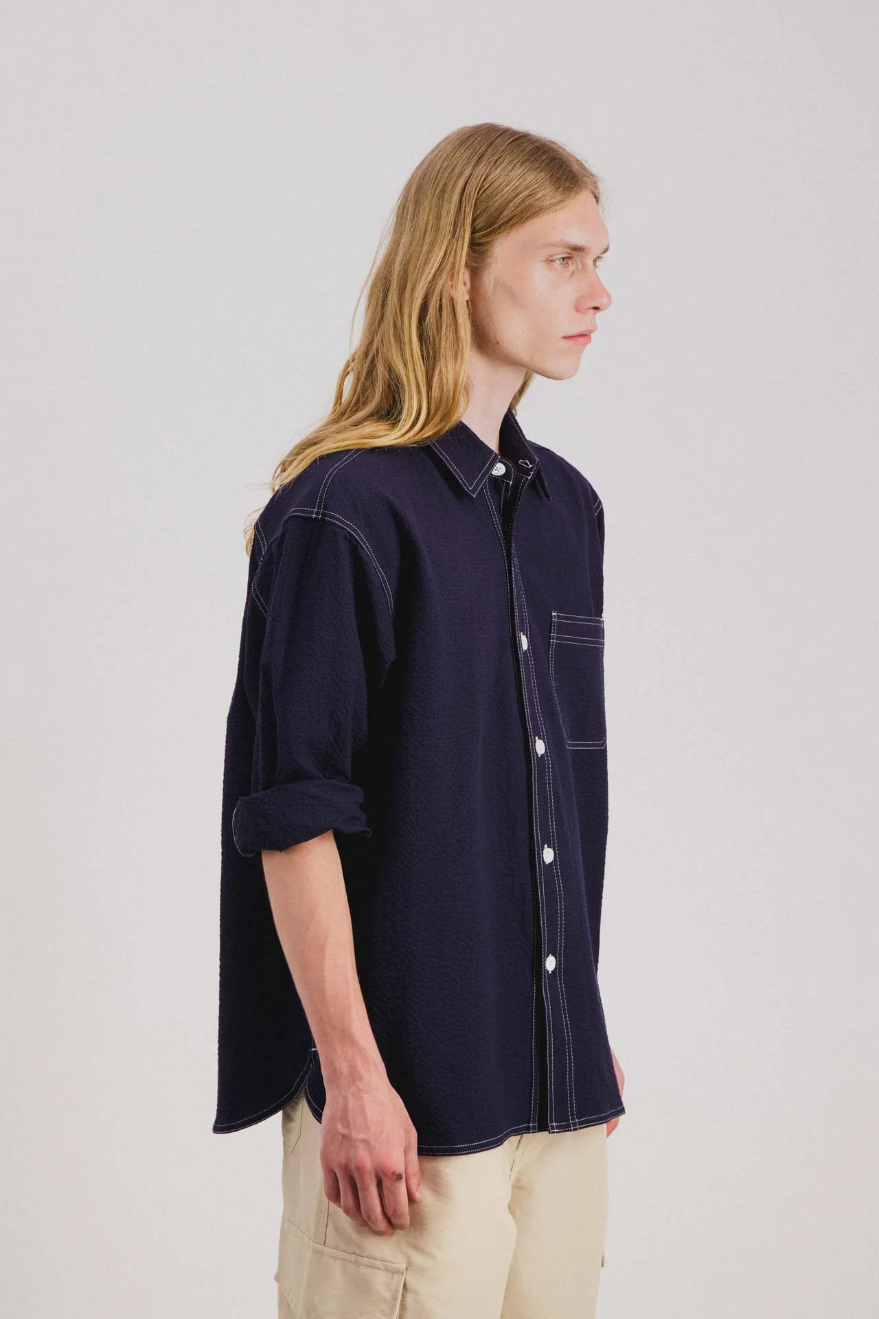 Everyday Shirt - Navy Seersucker - Image 3