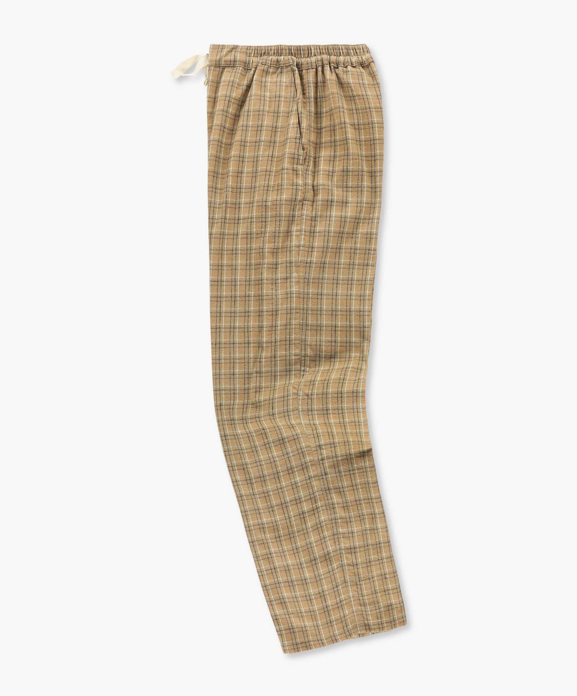 Love Pants - Brushed Japanese Cotton Check Camel (Women) - Image 4