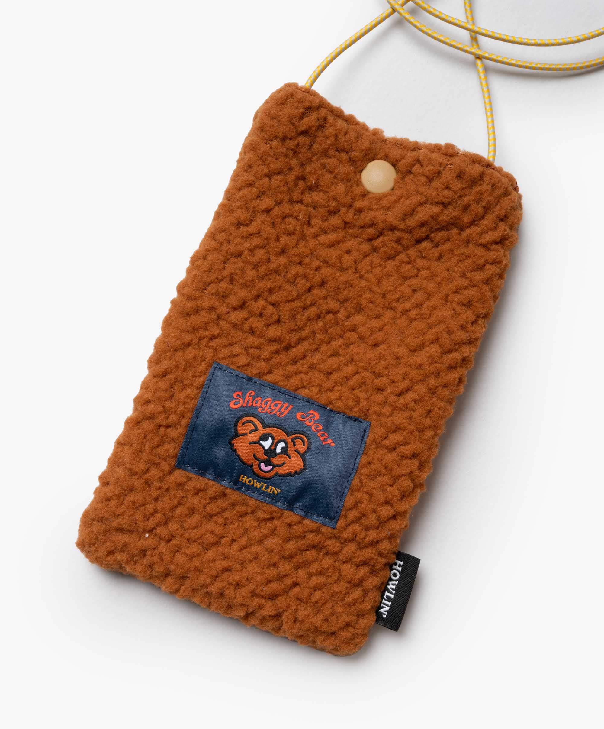 Shaggy Bear Pouch - Recycled Shearling Cognac - Image 7